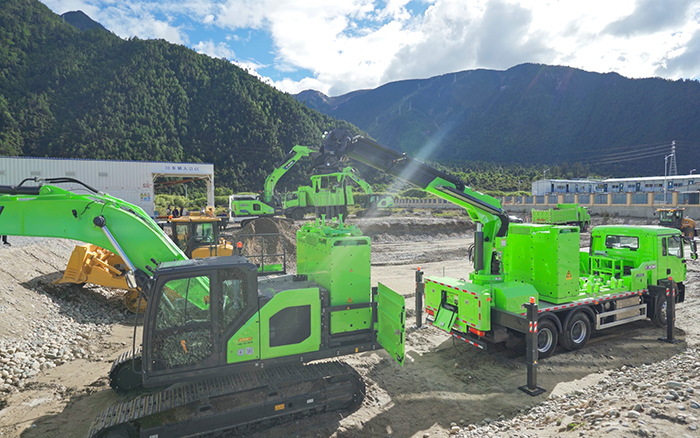 工程补能总卡壳？鉴黑担保网移动换电车让设备8分钟满电复工